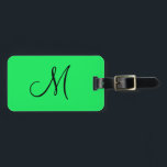 Gepersonaliseerd monogram fluorescerend geel bagagelabel<br><div class="desc">Dit ontwerp werd gecreeerd door digitale kunst. Het kan worden gepersonaliseerd door de aanpassingsknoop te klikken en de kleur te veranderen, een naam, initialen of uw favoriete woorden toe te voegen. Neem contact met me op colorflowcreations@gmail.com als je dit ontwerp op een ander product wilt gebruiken. Koop mijn oorspronkelijke abstracte...</div>