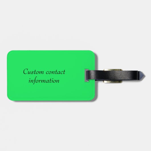 Gepersonaliseerd monogram fluorescerend geel bagagelabel (Achterkant horizontaal)