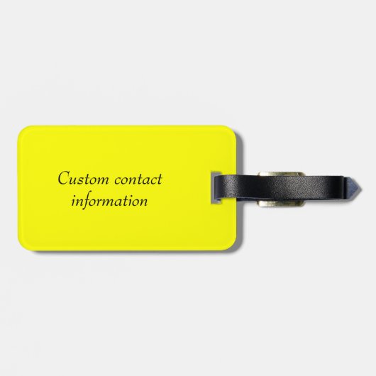 Gepersonaliseerd monogram fluorescerend geel bagagelabel (Achterkant horizontaal)