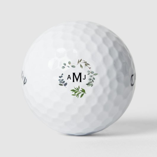 Gepersonaliseerd Monogram Foliage Titleist Pro V1 Golfballen (Voorkant)
