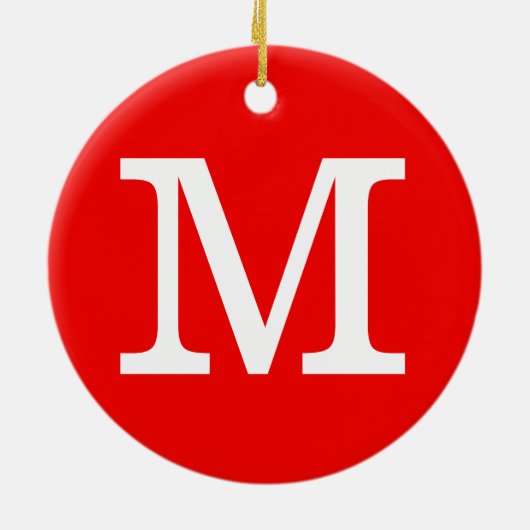 Gepersonaliseerd monogram & foto-kerstmis keramisch ornament (Achterkant)