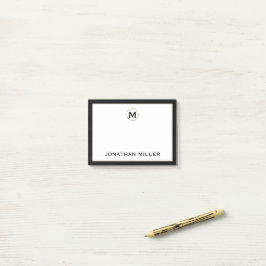 Gepersonaliseerd monogram geborsteld metaal post-it® notes