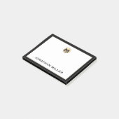 Gepersonaliseerd monogram geborsteld metaal post-it® notes (Schuin)