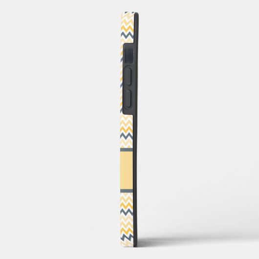 Gepersonaliseerd monogram Geel Gray Chevron Case-Mate iPhone Case (Achterkant / Links)