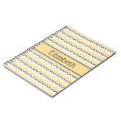 Gepersonaliseerd monogram Geel Gray Chevron Notitieboek (Linkerzijde)