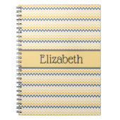 Gepersonaliseerd monogram Geel Gray Chevron Notitieboek (Voorkant)