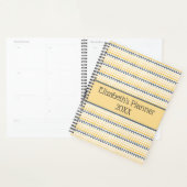 Gepersonaliseerd monogram Geel Gray Chevron Planner (Display)
