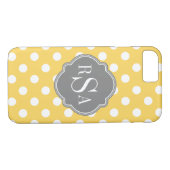 Gepersonaliseerd monogram geel pokkenpatroon Case-Mate iPhone case (Achterkant (Horizontaal))