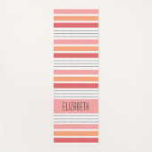 Gepersonaliseerd monogram gestreept yogamat (Voorkant)
