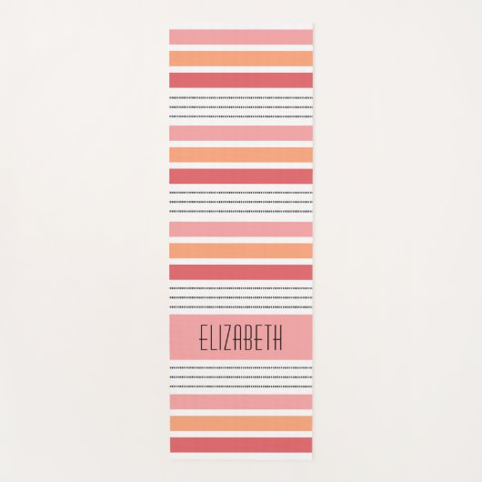 Gepersonaliseerd monogram gestreept yogamat (Voorkant)