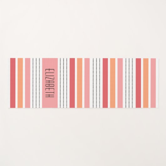 Gepersonaliseerd monogram gestreept yogamat (Voorkant (horizontaal))