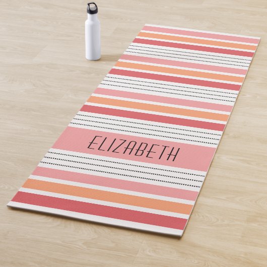 Gepersonaliseerd monogram gestreept yogamat (In situ)