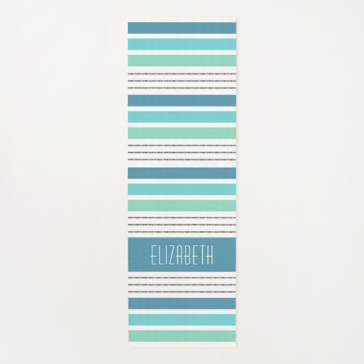 Gepersonaliseerd monogram gestreept yogamat (Voorkant)