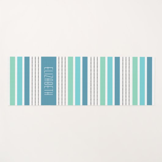 Gepersonaliseerd monogram gestreept yogamat (Voorkant (horizontaal))