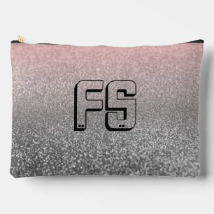 Gepersonaliseerd monogram  glitter schitterend roz etui