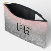 Gepersonaliseerd monogram  glitter schitterend roz etui (Open)
