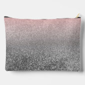 Gepersonaliseerd monogram  glitter schitterend roz etui (Achterkant)