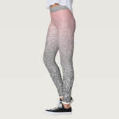 Gepersonaliseerd monogram  glitter schitterend roz leggings (Links)