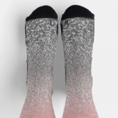 Gepersonaliseerd monogram  glitter schitterend roz sokken (Top)