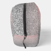 Gepersonaliseerd monogram  glitter schitterend roz toilettasje (Rechts)