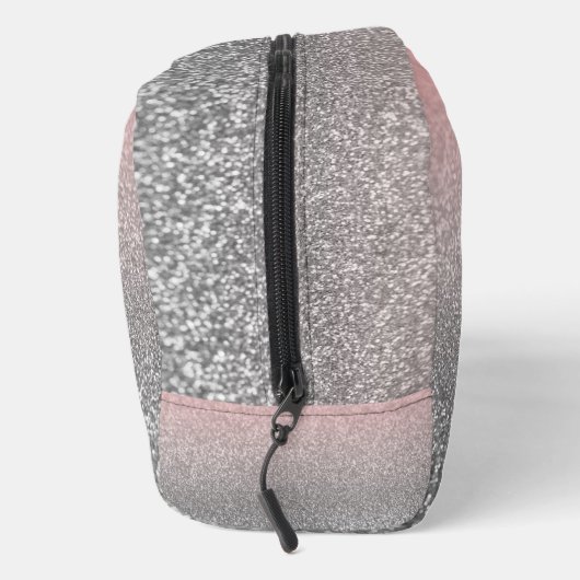 Gepersonaliseerd monogram  glitter schitterend roz toilettasje (Rechts)