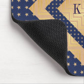 Gepersonaliseerd monogram Golden Nautical Mousepad Muismat (Hoek)