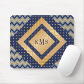 Gepersonaliseerd monogram Golden Nautical Mousepad Muismat (Met muis)