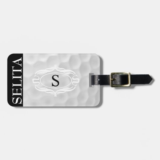 Gepersonaliseerd Monogram Golf Ball Bagagelabel (Voorkant horizontaal)