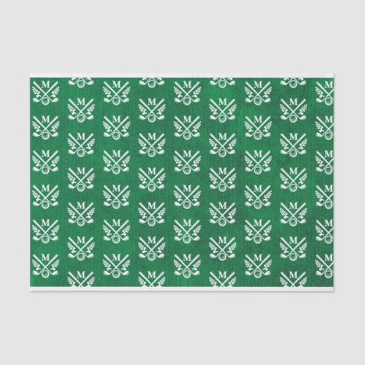 Gepersonaliseerd Monogram Golf Tissuepapier (Voorkant)