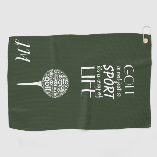 Gepersonaliseerd monogram golfhanddoek (Horizontaal)