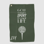Gepersonaliseerd monogram golfhanddoek (Voorkant)
