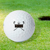 Gepersonaliseerd monogram goud en zwart golfballen