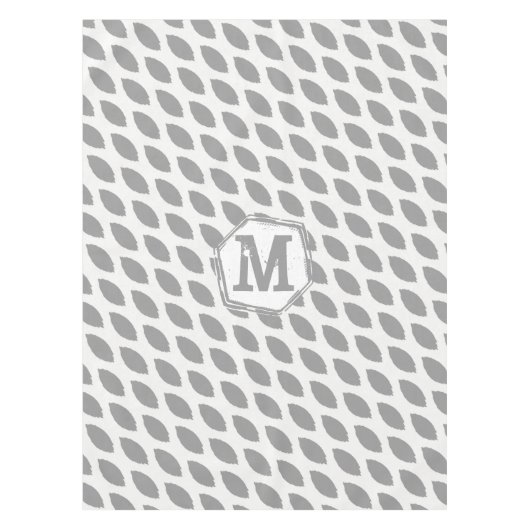 Gepersonaliseerd monogram grijs Abstract ovaal pat Tafelkleed (Voorkant)