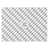 Gepersonaliseerd monogram grijs geometrisch patroo tafelkleed (Voorkant (Horizontaal))