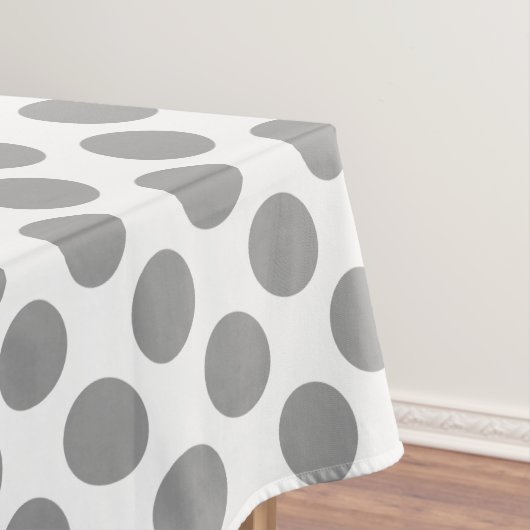 Gepersonaliseerd monogram grijs polka dot patroon tafelkleed (Voorbeeld)