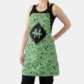 Gepersonaliseerd | Monogram | Groen | Bloemen | MO Schort (Insitu)