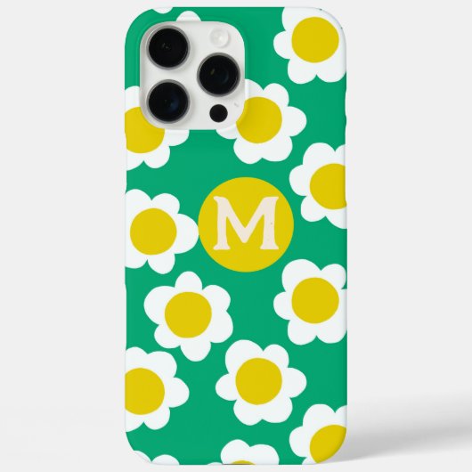 Gepersonaliseerd Monogram Handgetekende Daisy flow Case-Mate iPhone Case (Achterkant)