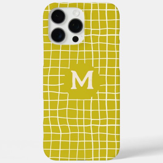 Gepersonaliseerd Monogram Handgetekende mosterdgel Case-Mate iPhone Case (Achterkant)