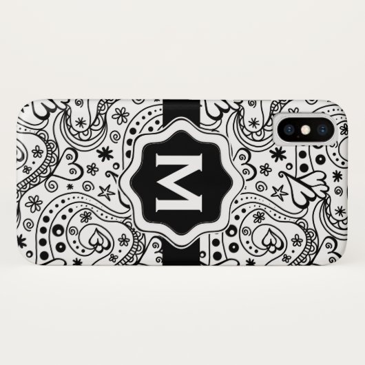 Gepersonaliseerd monogram harten liefdesbrood Case-Mate iPhone case (Achterkant (horizontaal))