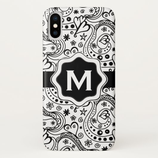 Gepersonaliseerd monogram harten liefdesbrood Case-Mate iPhone case (Achterkant)
