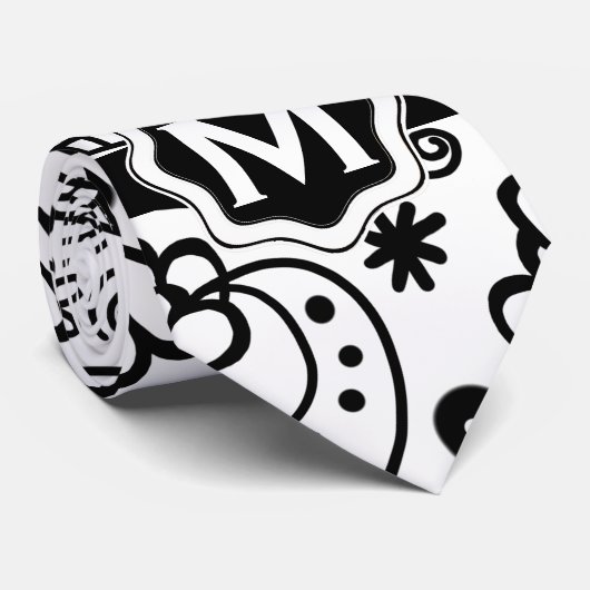 Gepersonaliseerd monogram harten liefdesbrood stropdas (Opgerold)