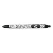 Gepersonaliseerd monogram harten liefdesbrood zwarte inkt pen (Voorkant)