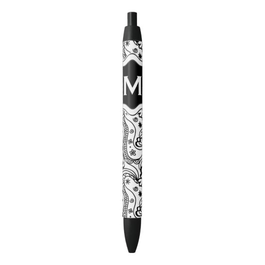 Gepersonaliseerd monogram harten liefdesbrood zwarte inkt pen (Voorkant Verticaal)