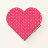 Gepersonaliseerd monogram harten Patroon Hot Pink Notitieboek (Achterkant)