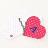 Gepersonaliseerd monogram harten Patroon Hot Pink Notitieboek (Binnen)