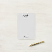 Gepersonaliseerd monogram  hertengewei logo post-it® notes (Op bureau)