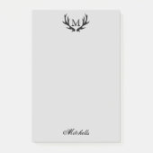 Gepersonaliseerd monogram  hertengewei logo post-it® notes (Voorkant)