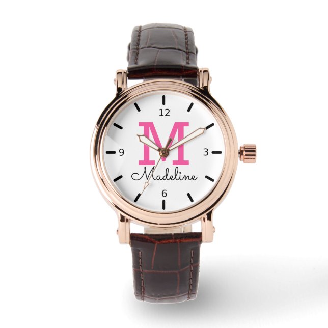 Gepersonaliseerd monogram horloge (Voorkant)