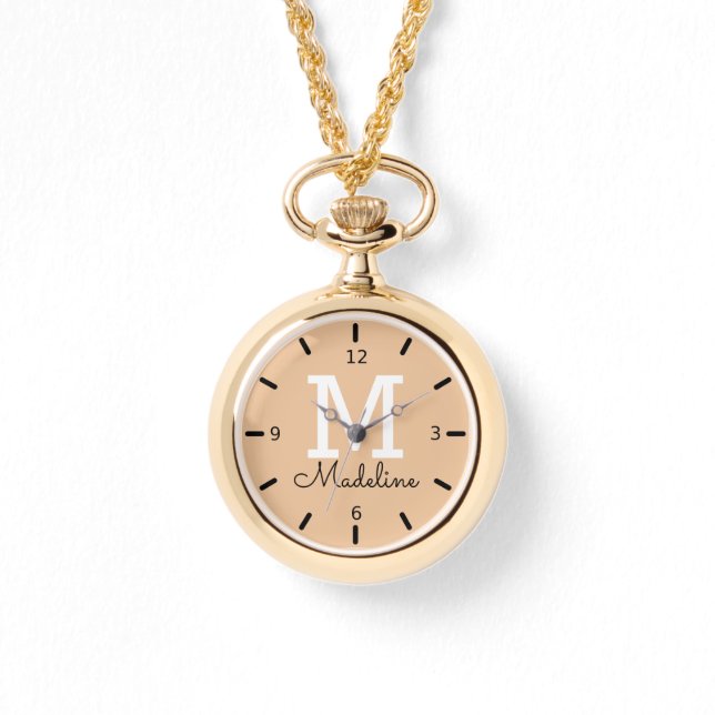 Gepersonaliseerd monogram horloge (Voorkant)