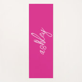 Gepersonaliseerd Monogram Hot Pink Yogamat (Voorkant)